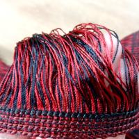 Frange rayonne bicolore rouge noir 18 cm 2