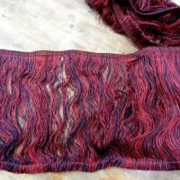 Frange rayonne bicolore rouge noir 18 cm 3