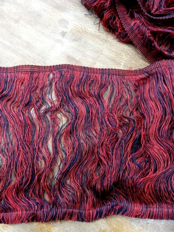 Frange rayonne bicolore rouge noir 18 cm 3 