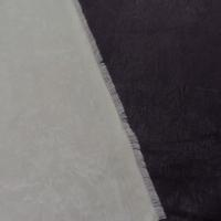 Gabardine coton huile double face blanc casse aubergine 1