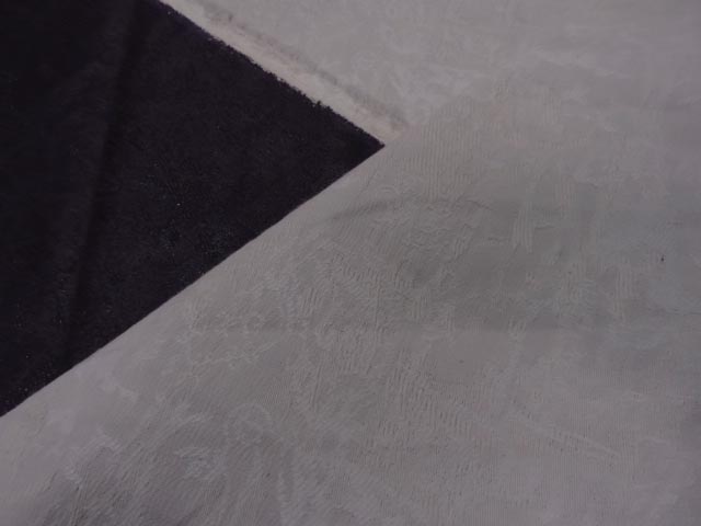Gabardine coton huile double face blanc casse aubergine 3