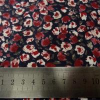 Gabardine coton lycra bleu encre et petites roses 5 