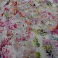 Gabardine coton lycra fleurs rose tendre et saumon 4 
