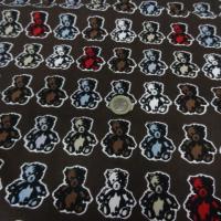 Gabardine coton lycra marron ourson muticolore 1