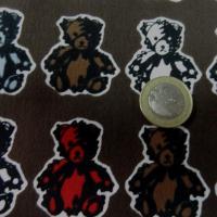 Gabardine coton lycra marron ourson muticolore 2