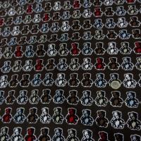 Gabardine coton lycra marron ourson muticolore 3