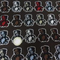 Gabardine coton lycra marron ourson muticolore 4