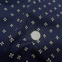 Gabardine coton lycra motif fleurs provencales fond marine 1