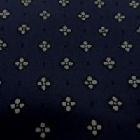 Gabardine coton lycra motif fleurs provencales fond marine 3