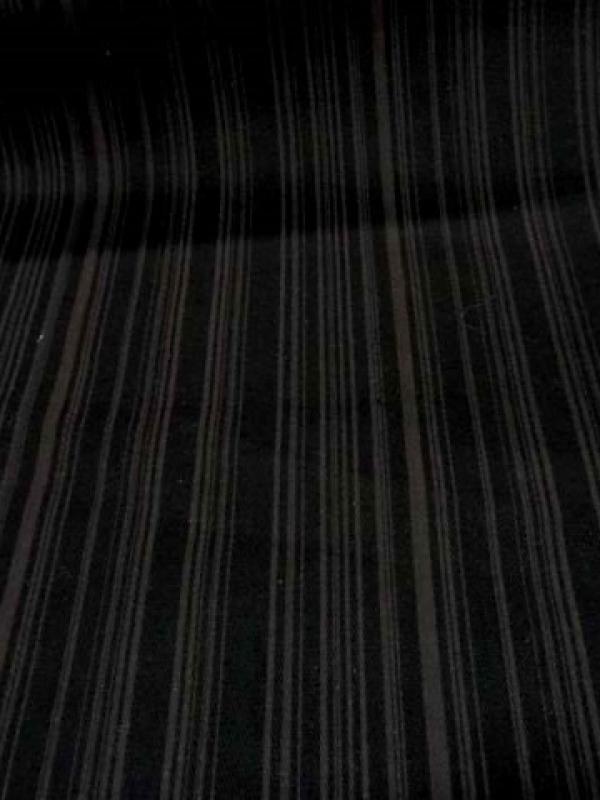 Gabardine coton lycra noire a rayure cafe au lait 3