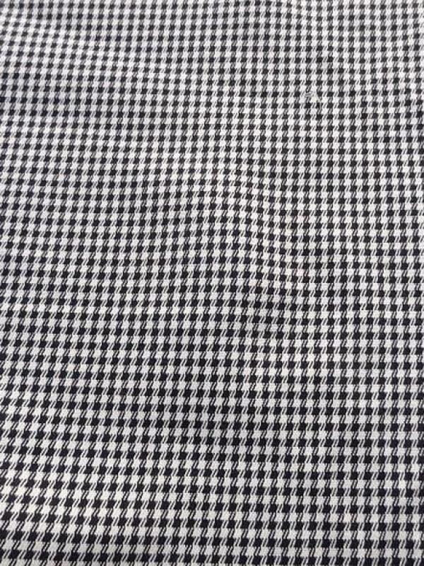 Gabardine coton lycra pied de poule noir et blanc 6 