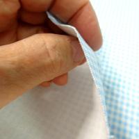 Gabardine legere coton vichy blanc et turquoise 3