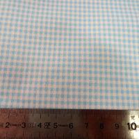 Gabardine legere coton vichy blanc et turquoise 5 