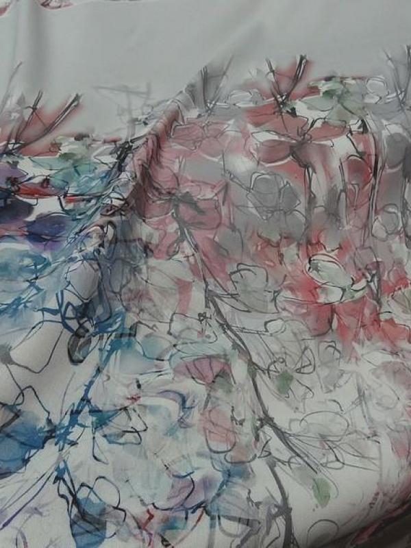 Gabardine legere motif abstrait avec embase 3 