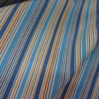 Gabardine lycra en coton bleu imprime bayadere 1 