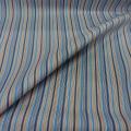 Gabardine lycra en coton bleu imprime bayadere 2 