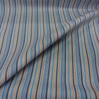 Gabardine lycra en coton bleu imprime bayadere 2 