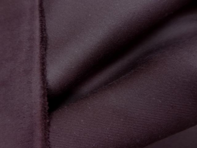 Gabardine lycra en coton prune 5