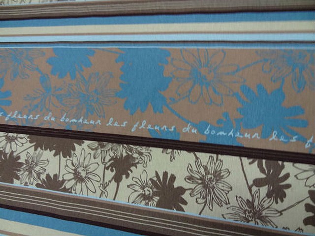 Gabardine rayee fleurie les fleurs du bonheur 1