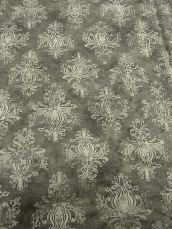 Gabardine taupe marbree motif baroque 1