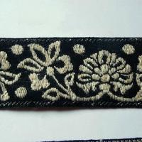 Galon albus coton melange noir et blanc creme 2 