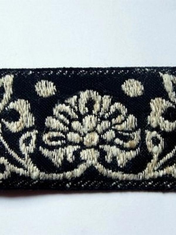 Galon albus coton melange noir et blanc creme 3 