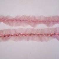Galon ballet resille rose et perles rocaille 3 