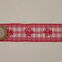 Galon blanc rouge bouquet sur carreaux 