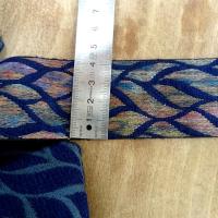 Galon bleu saphir feuillage multicolore 1 