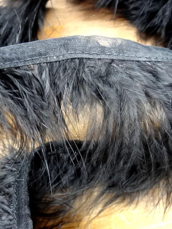 Galon boa plumes noires