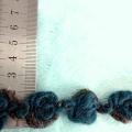 Galon boutons de roses bleu canard 2 