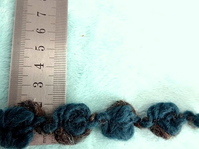 Galon boutons de roses bleu canard 2