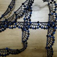 Galon brode bicolore noir et bleu saphir 3