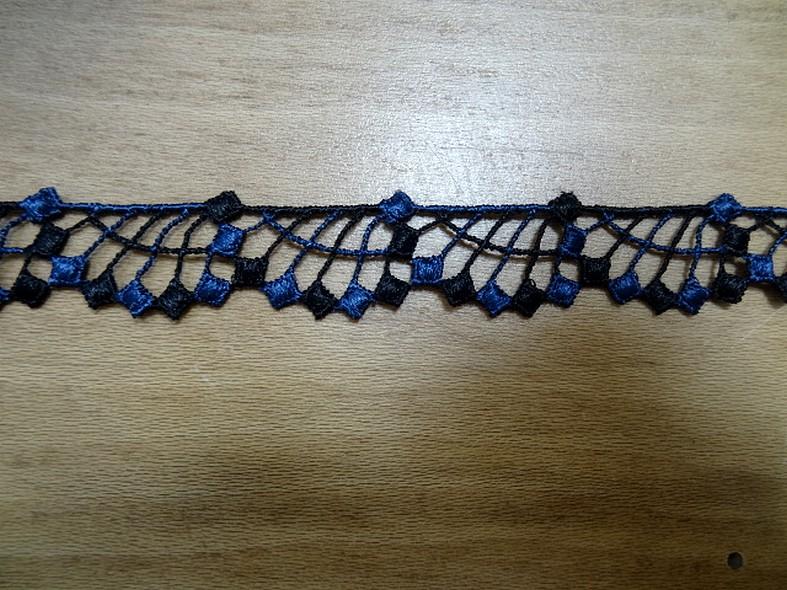 Galon brode bicolore noir et bleu saphir 4