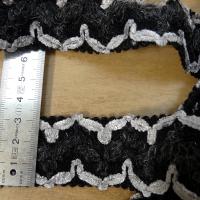 Galon brownies noir et gris en velours chenille 2 