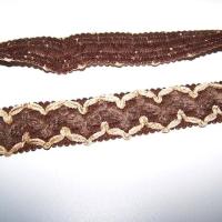 Galon brownies velours chenille naturel marron terre 2 