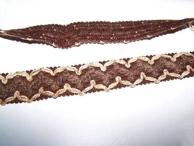 Galon brownies velours chenille naturel marron terre 2