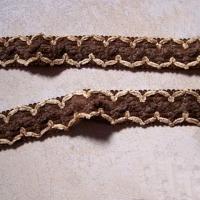 Galon brownies velours chenille naturel marron terre 3