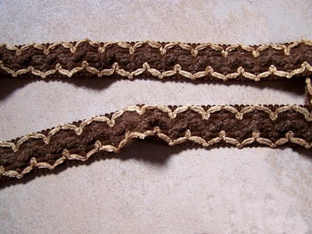 Galon brownies velours chenille naturel marron terre 3