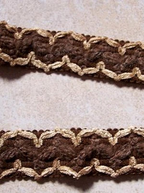 Galon brownies velours chenille naturel marron terre 4
