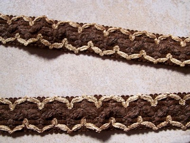 Galon brownies velours chenille naturel marron terre 4