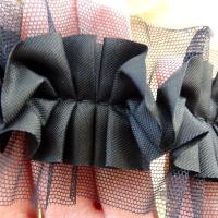 Galon colombine resille et satin noir 