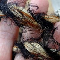 Galon cordelette roulottee laine beige et noir 2