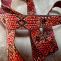 Galon coton tisse orange motif amerindien 1