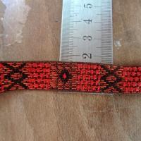 Galon coton tisse orange motif amerindien 2 