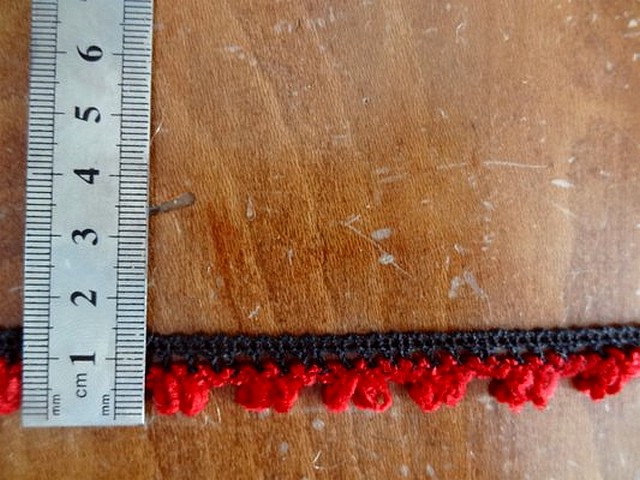 Galon coton velours picots bicolore 2