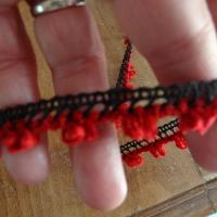 Galon coton velours picots bicolore 3