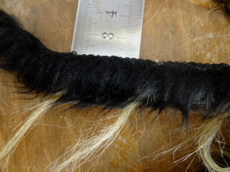 Galon cruella noir et beige fausse fourrure 1