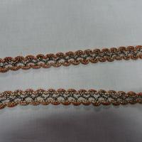 Galon curly marron orange lurex or 4