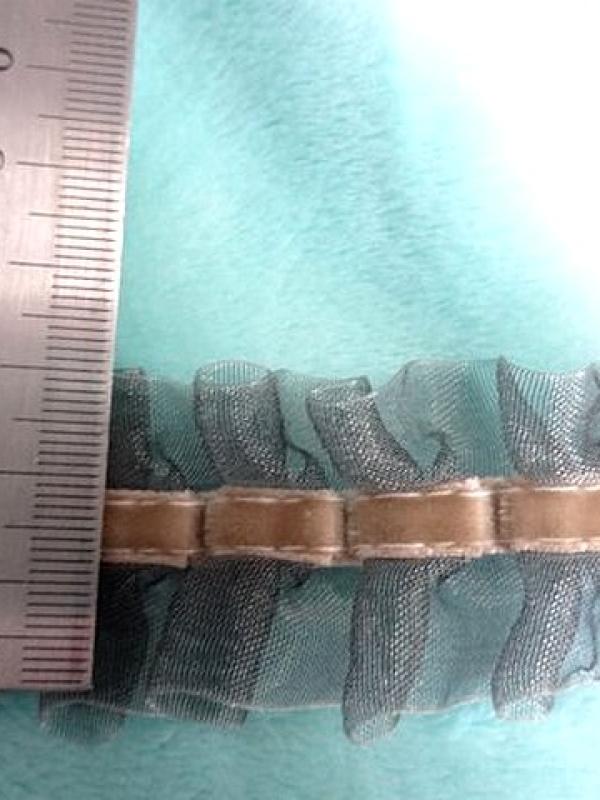 Galon d organza bouillonnant beige gris 2